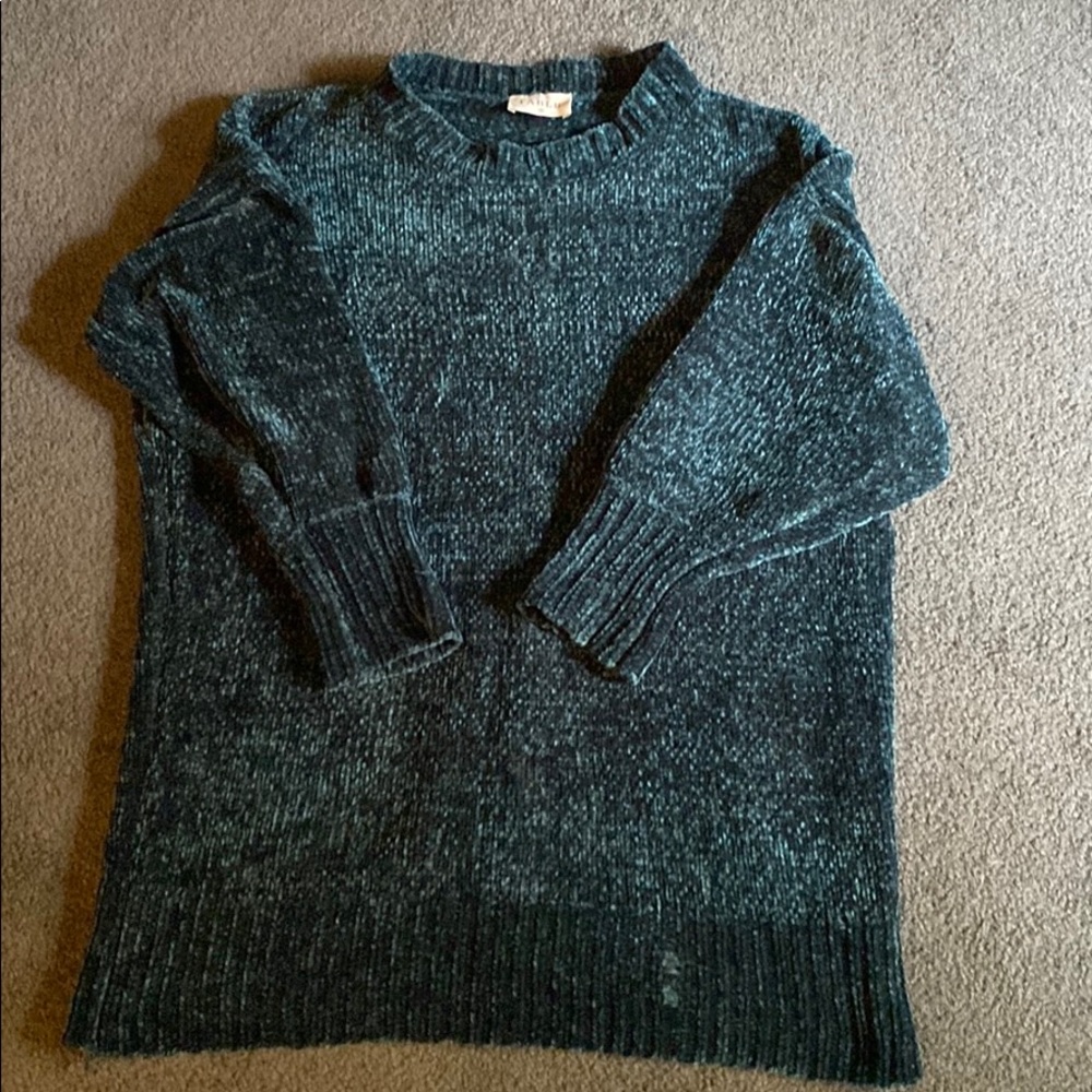 Wraps green chenille sweater dress